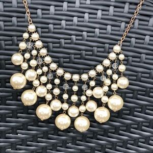 Chico's Gold-Tone Cream Pearl Fringe Necklace